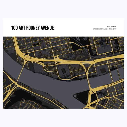 Pittsburgh Steelers Stadium Poster - Street Map 6