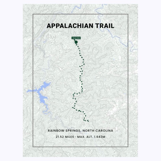 Appalachian Trail Hiking Trip Poster - Route Map 6