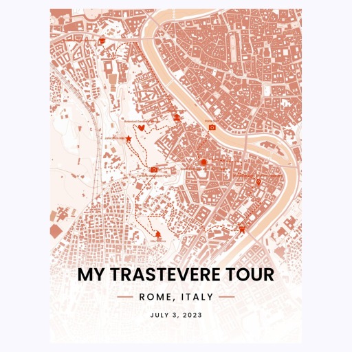 My Stay in Trastevere Poster - Route Map 6