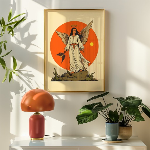 Temperance in Vibrant Grunge Print - Custom Tarot Card Poster 9