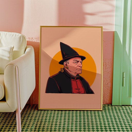 The Hierophant in Vibrant Grunge Print - Custom Tarot Card Poster 10