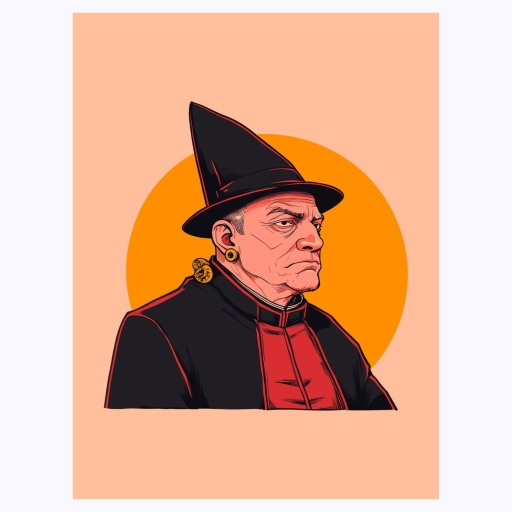 The Hierophant in Vibrant Grunge Print - Custom Tarot Card Poster 6