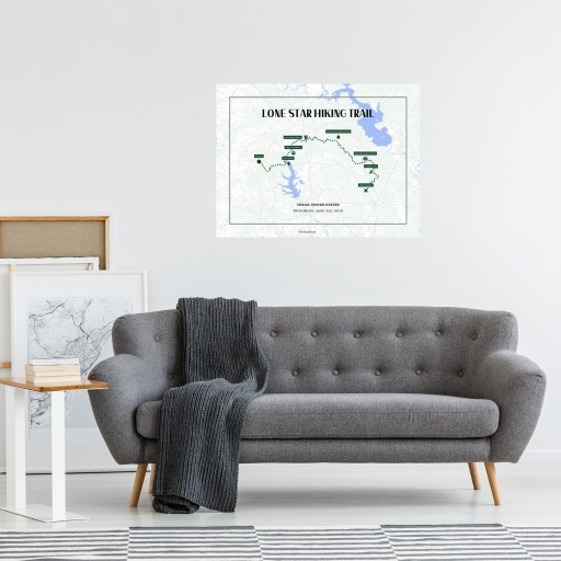 Lone Star Trail Hiking Trip Poster - Route Map 10