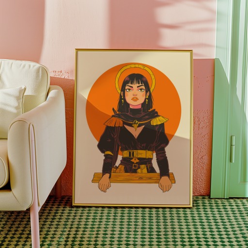 The High Priestess in Vibrant Grunge Print - Custom Tarot Card Poster 10