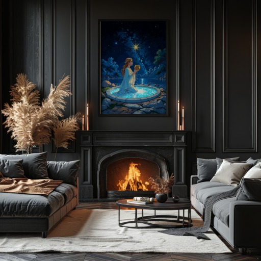 The Star in Vibrant Grunge Print - Custom Tarot Card Poster 11