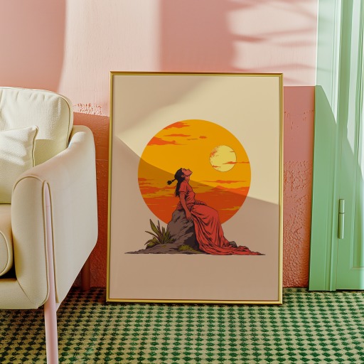 The Sun in Vibrant Grunge Print - Custom Tarot Card Poster 10