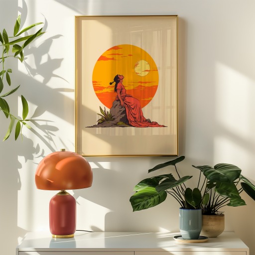 The Sun in Vibrant Grunge Print - Custom Tarot Card Poster 9