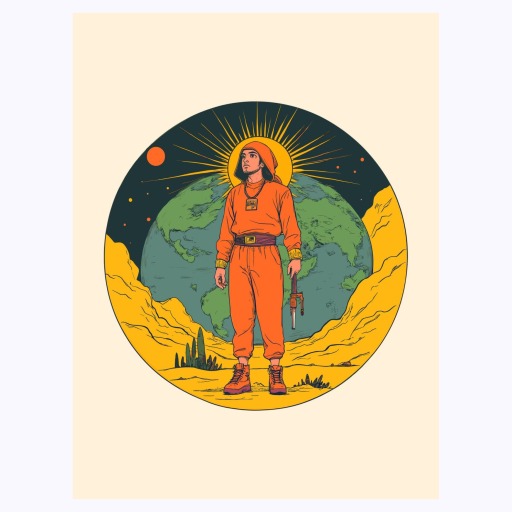 The World in Vibrant Grunge Print - Custom Tarot Card Poster 6