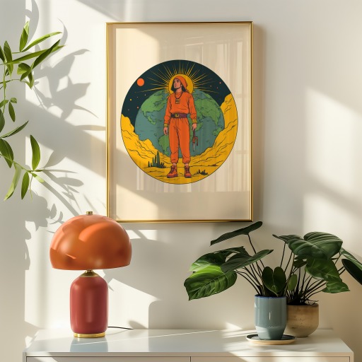 The World in Vibrant Grunge Print - Custom Tarot Card Poster 8