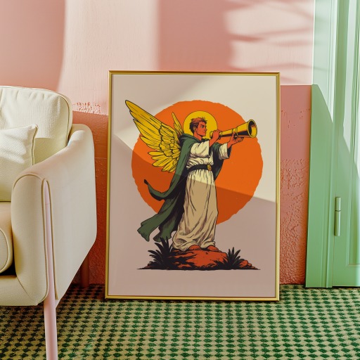 Judgement in Vibrant Grunge Print - Custom Tarot Card Poster 10