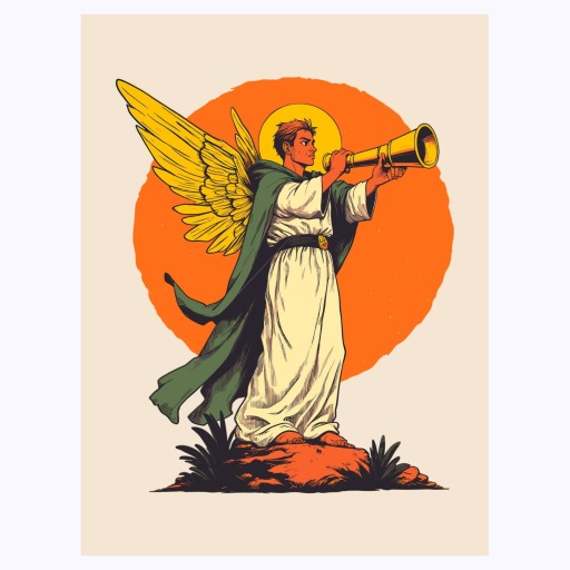 Judgement in Vibrant Grunge Print - Custom Tarot Card Poster 6