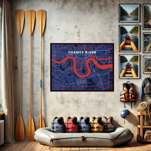 Thames River through London in High Energy Poster 2