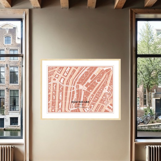 Dam Square Poster - Street Map 2