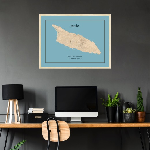 Island of Aruba Map Poster 2