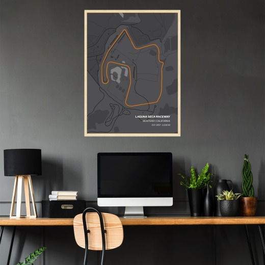 Laguna Seca Raceway Poster - Track Map 2