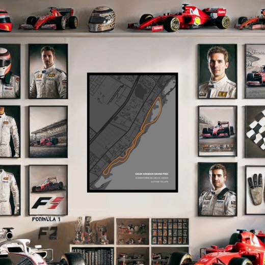Saudi Arabian Grand Prix Poster - Track Map 2