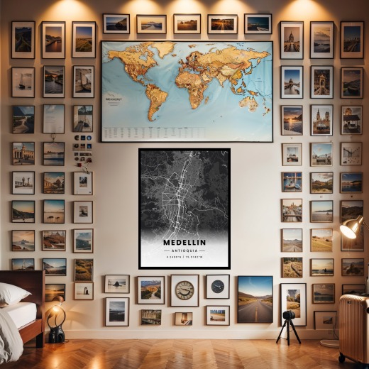 Medellin in Dark Poster - Street Map 2