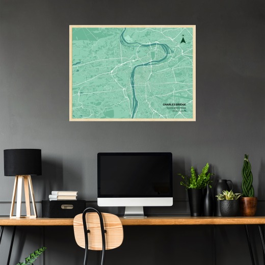 Charles Bridge Poster - Street Map 2