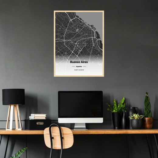 Buenos Aires in Dark Poster - Street Map 2