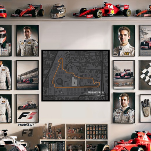 Mexican Grand Prix Poster - Track Map 2