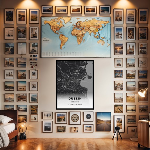 Dublin in Dark Poster - Street Map 2