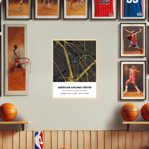 Dallas Mavericks Arena Poster - Street Map 2