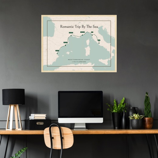 Our Mediterranean Coast Trip Poster - Route Map 2
