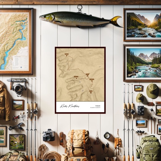 Our Trip to Rocky Mountains Poster - Topo Map 2