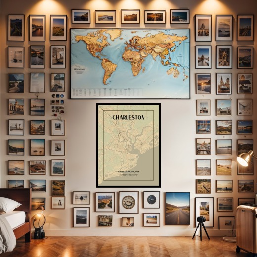 Charleston in Vintage Poster - Street Map 2