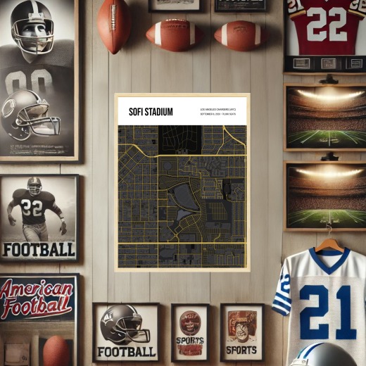 Los Angeles Chargers Stadium Poster - Street Map 2
