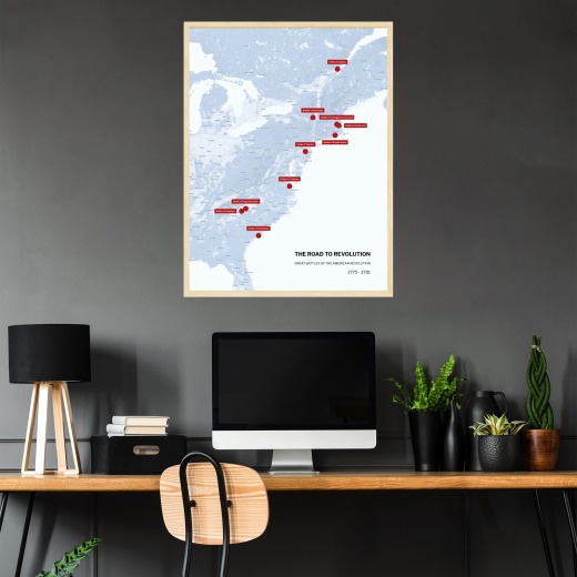 American Revolution Battle Map Poster - Terrain Map 2