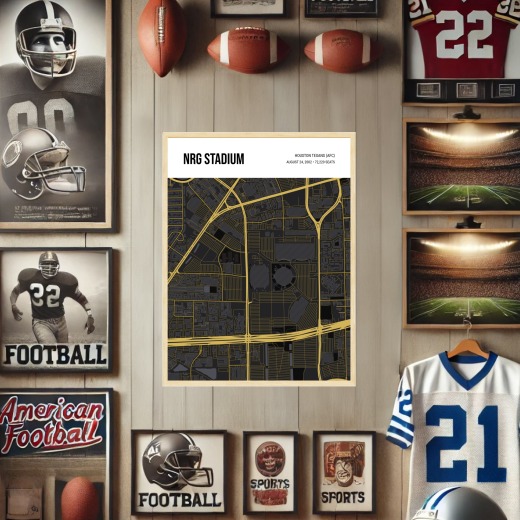 Houston Texans Stadium Poster - Street Map 2