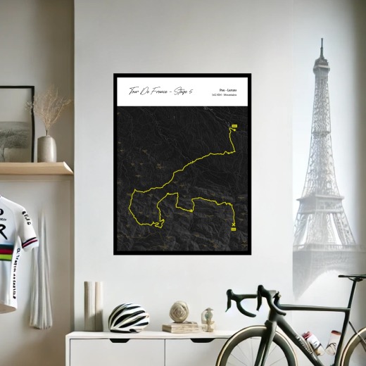 2023 Tour de France Stage 5 Poster - Route Map 2