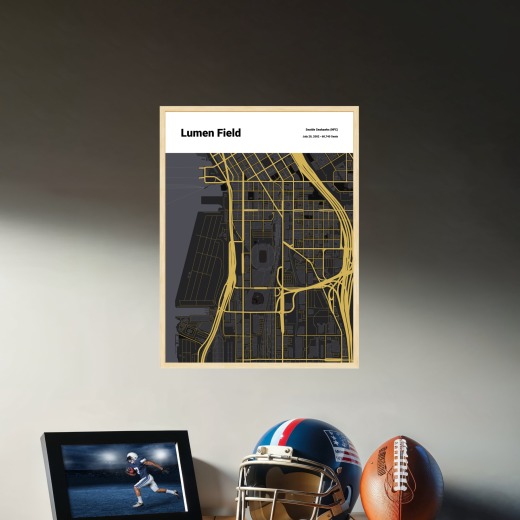 Seattle Seahawks Stadium Poster - Street Map 2