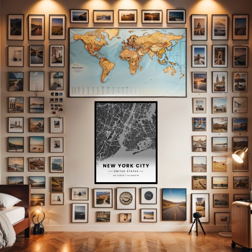 New York City in Dark Poster - Street Map 2