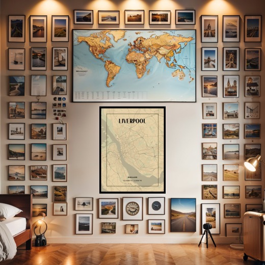 Liverpool in Vintage Poster - Street Map 2