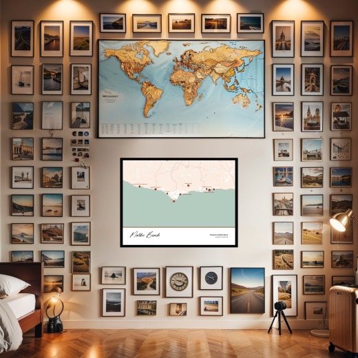 Hotspots in Malibu Beach Poster - Street Map 2