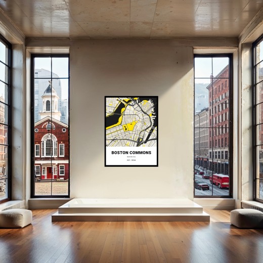 Boston Commons Poster - Street Map 2