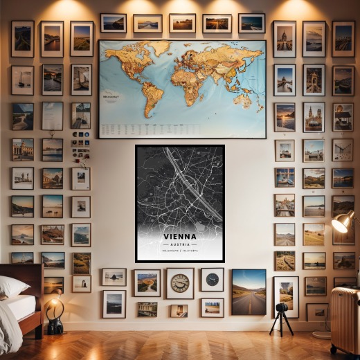 Vienna in Dark Poster - Street Map 2