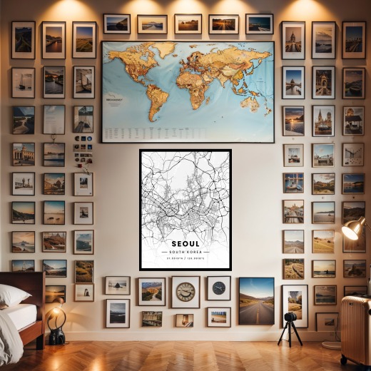 Seoul in Light Poster - Street Map 2