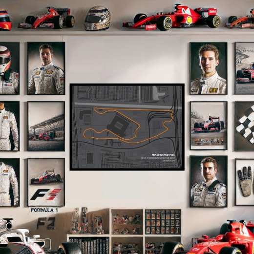 Miami Grand Prix Poster - Track Map 2