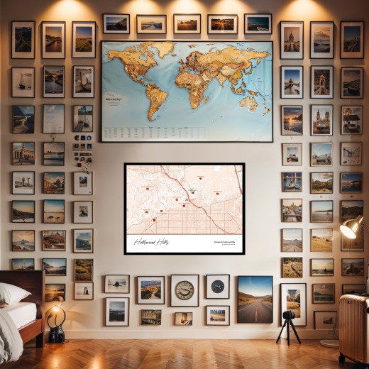 Hotspots in Hollywood Hills Poster - Street Map 2