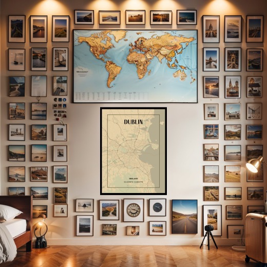 Dublin in Vintage Poster - Street Map 2