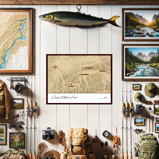 Our Trip to Denali National Park Poster - Topo Map 2