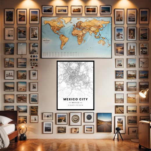 Mexico City in Light Poster - Street Map 2