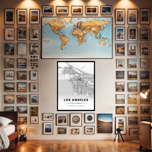 Los Angeles in Light Poster - Street Map 2