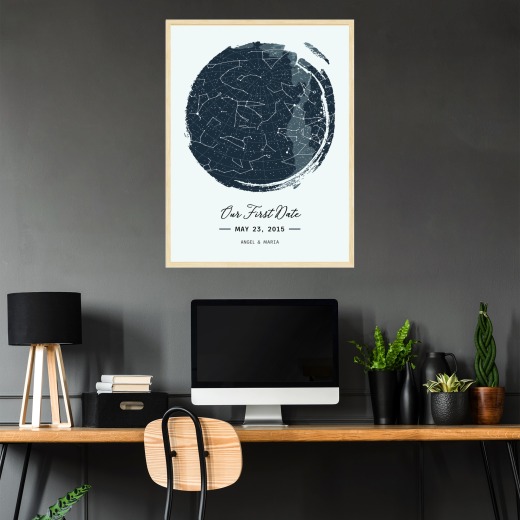 When We Had Our First Date Poster - Celestial Map 2