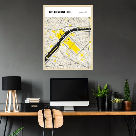 Eiffel Tower Poster - Street Map 2