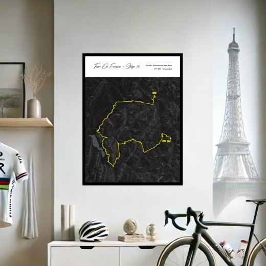 2023 Tour de France Stage 15 Poster - Route Map 2