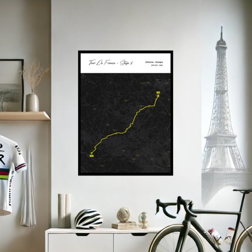 2023 Tour de France Stage 8 Poster - Route Map 2